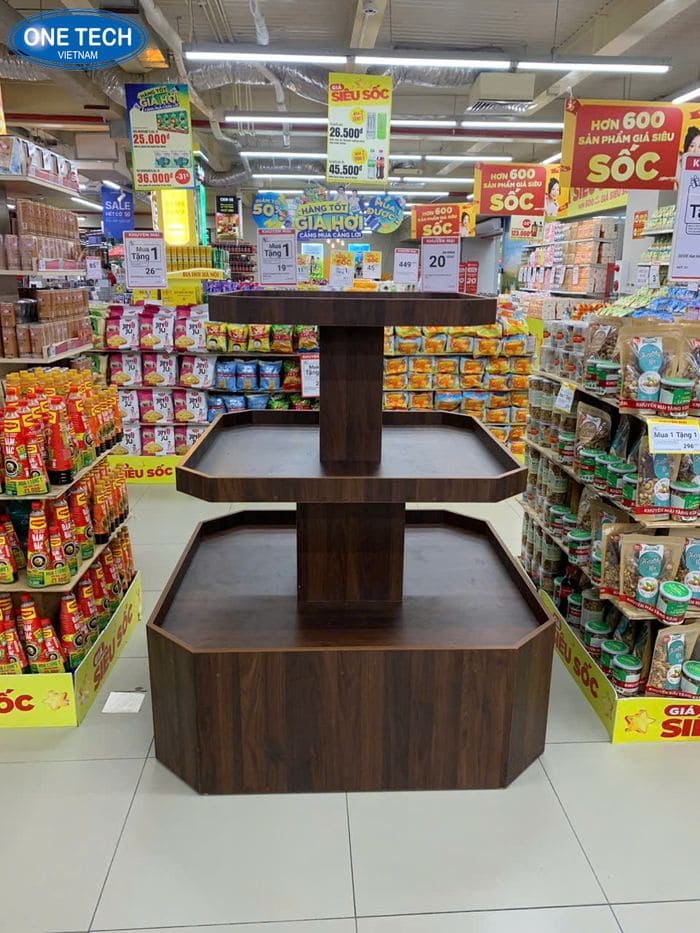Kệ gỗ vuông 3 tầng