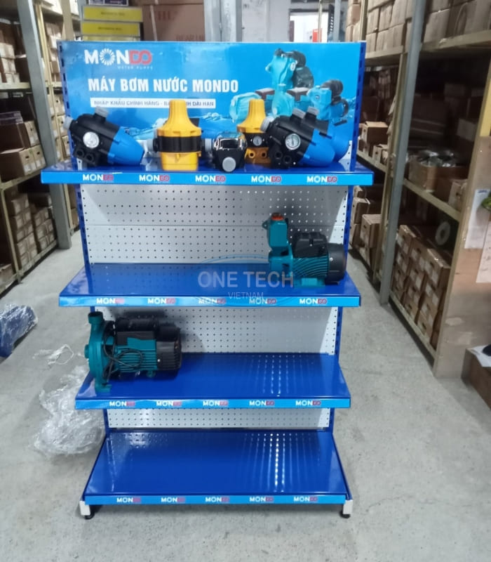 Kệ quảng cáo màu xanh dương