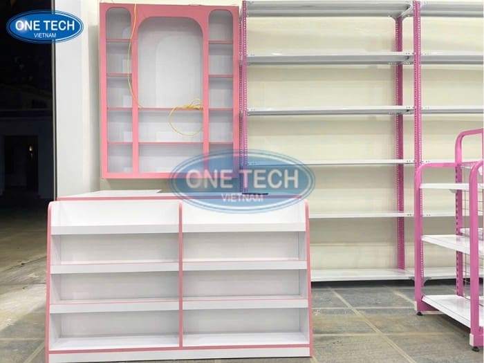Kệ trưng bày trắng phố hồng 01