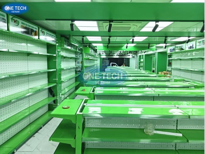 Dự án kệ siêu thị dùng cho cửa hàng rau củ quả, thực phẩm sách