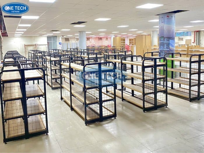 Dự án kệ siêu thị mâm gỗ cho hệ thống nhà sách Tiến Thọ