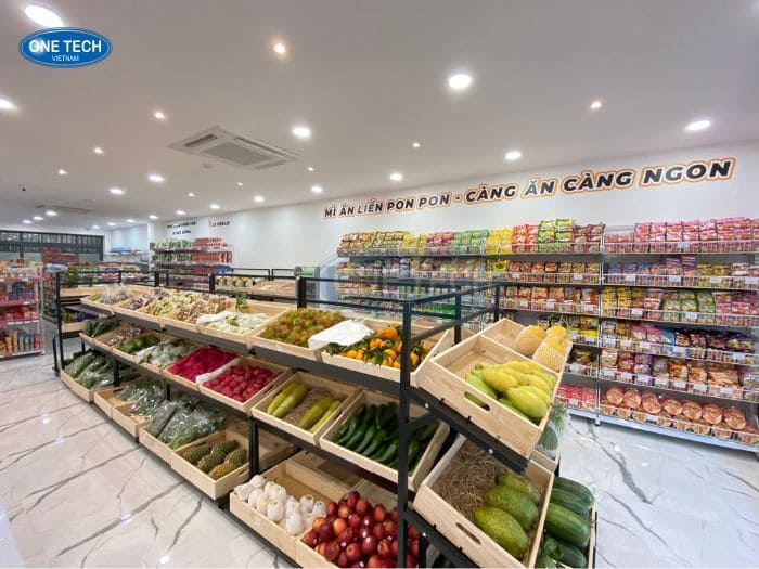 Kệ rau củ quả siêu thị Thái Nguyên