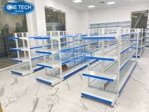 Kệ siêu thị mặt lưng lưới phổ thông 