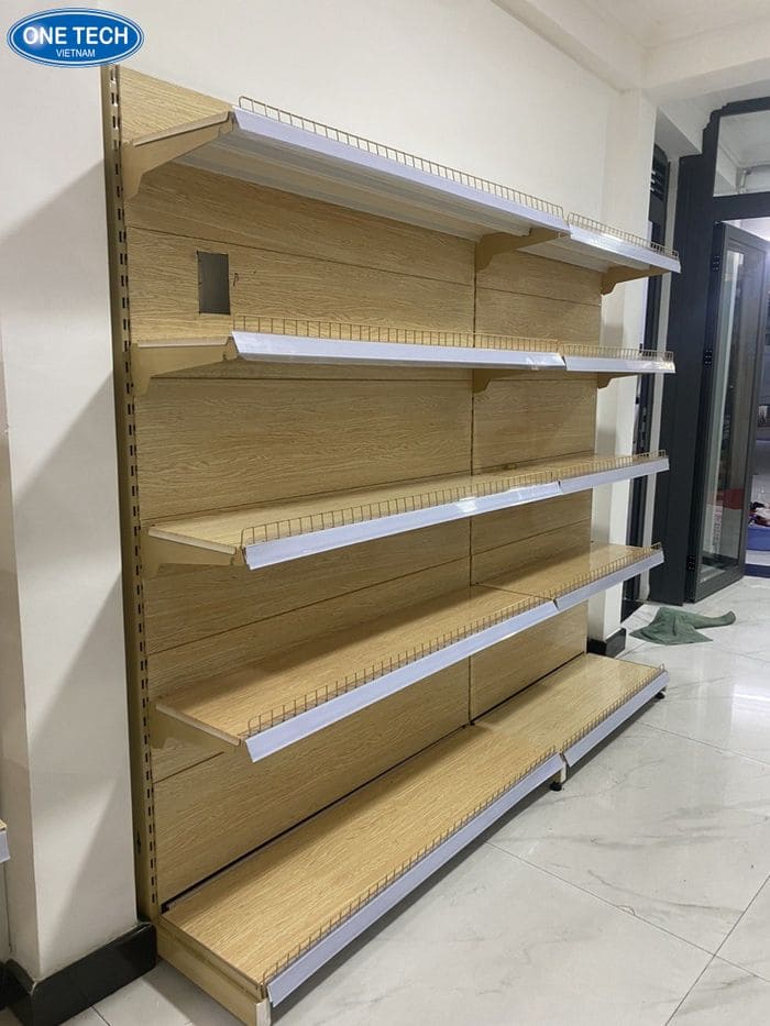 Kệ siêu thị vân gỗ ở Bình Dương