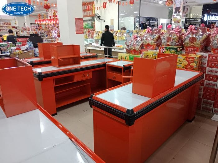 Quầy thu ngân siêu thị thanh lý 1m8
