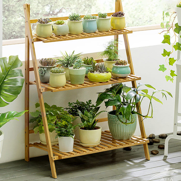 Kệ gỗ 3 tầng kiểu dáng chữ A cho phòng khách 02