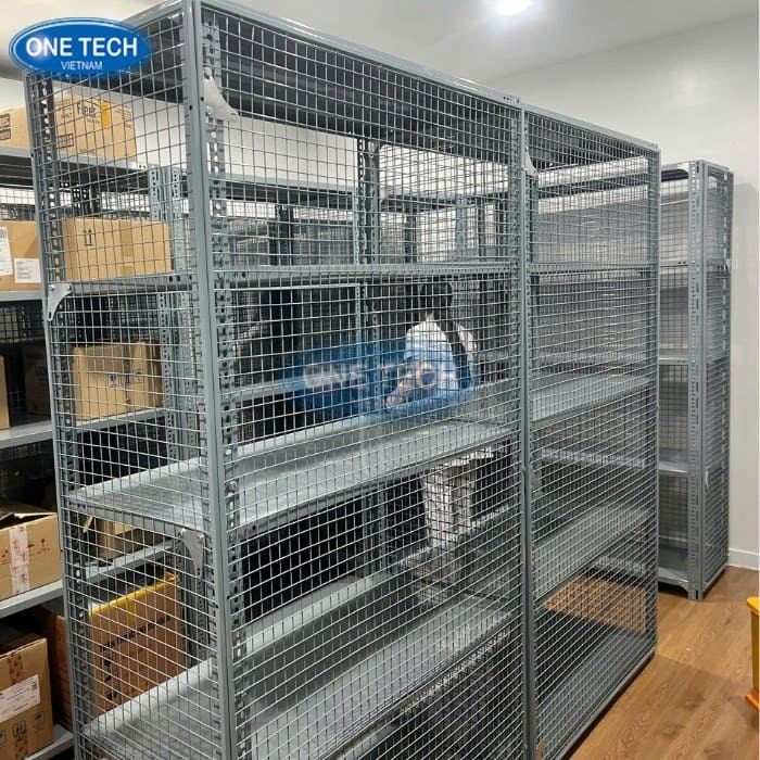 Giá kệ sắt V lỗ bọc lưới