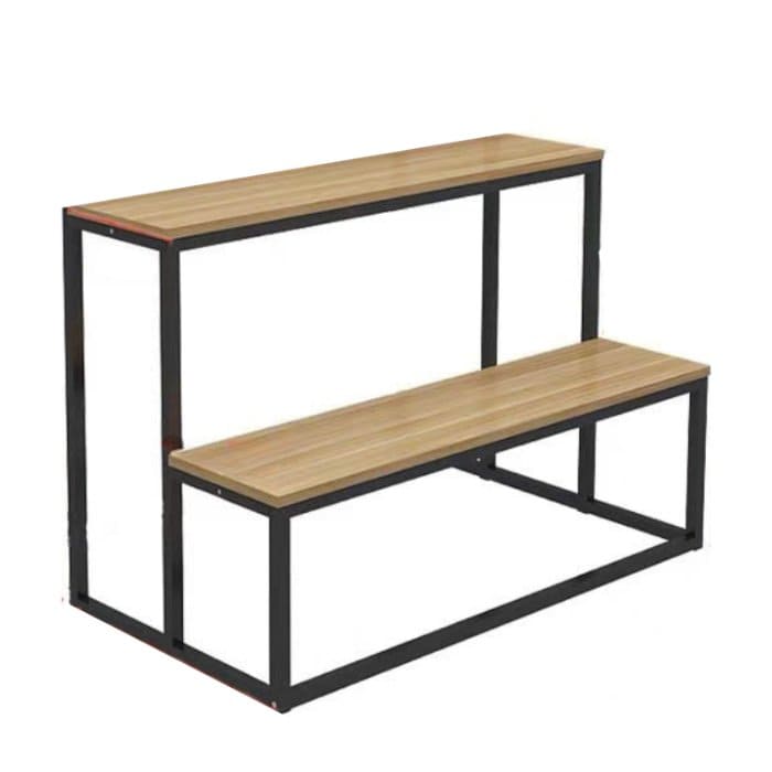Kệ 2 tầng khung sắt hộp mặt gỗ