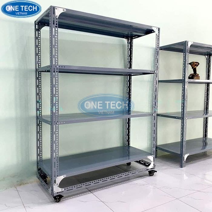 Kệ sắt V lỗ có bánh xe