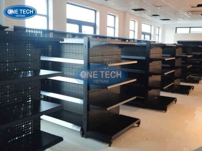 Kệ siêu thị tôn lỗ màu đen