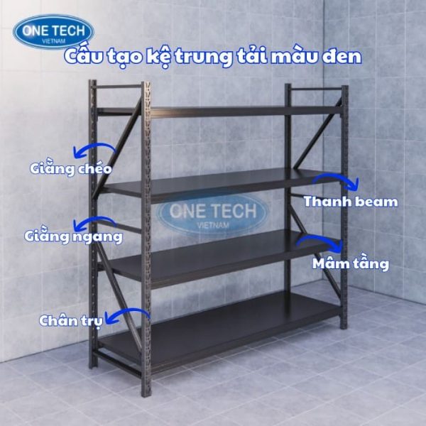 Cấu tạo chung của mẫu kệ trung tải sơn đen