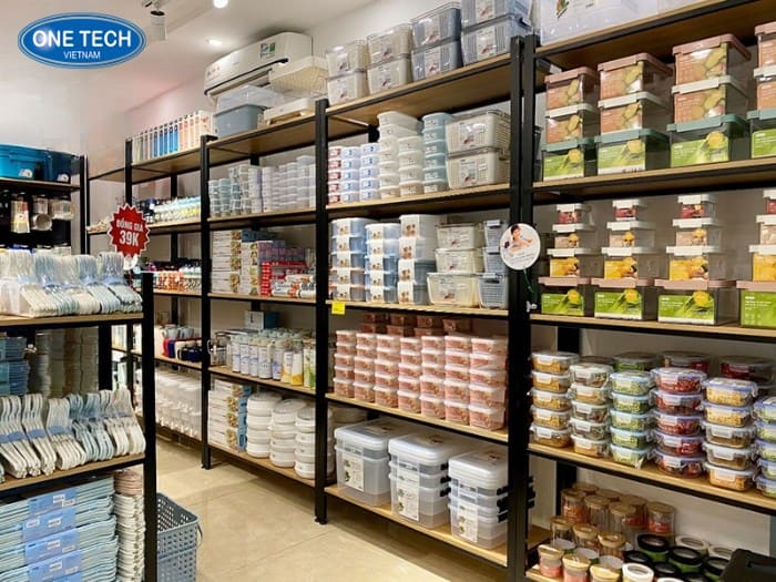 Kệ để đồ gia dụng khung sắt mặt gỗ 