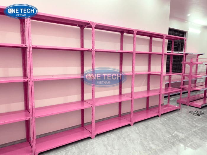 Kệ V lỗ thiết kế màu hồng 