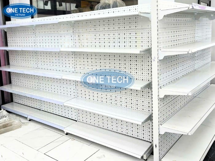 Kệ tôn đục lỗ màu trắng
