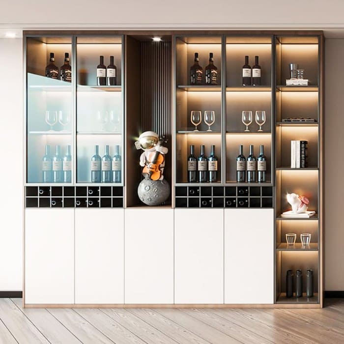 Tủ rượu phòng khách thiết kế tiện lợi