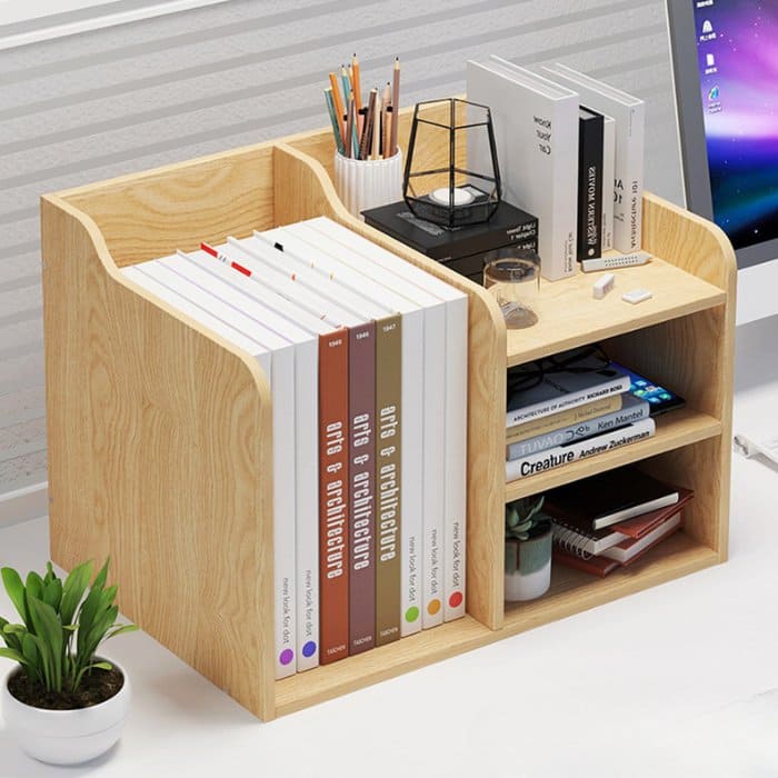 Kệ sách để bàn tiết kiệm diện tích mặt sàn