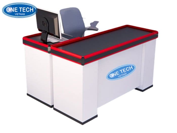 Bàn tính tiền kim loại màu đỏ