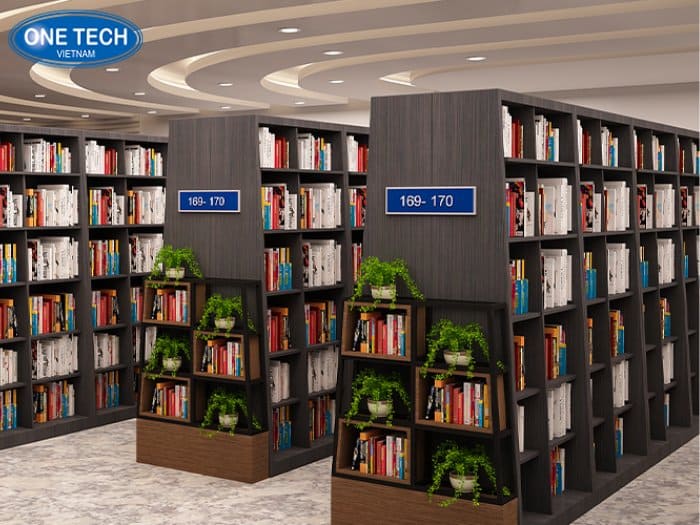 Kệ gỗ nhiều ngăn trưng bày sách