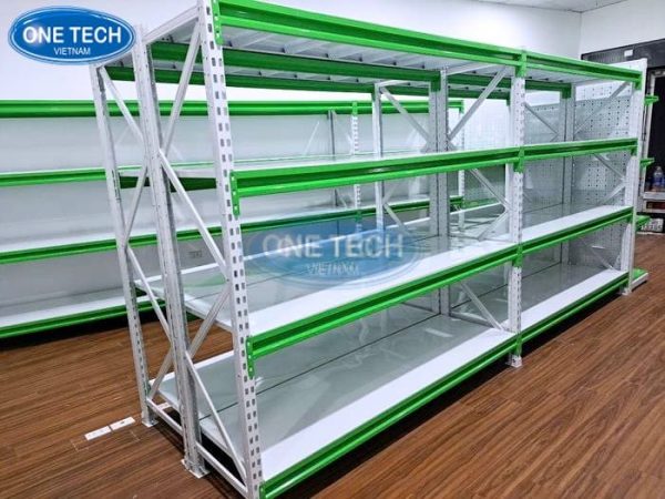 Kệ phối riềm mica xanh lá
