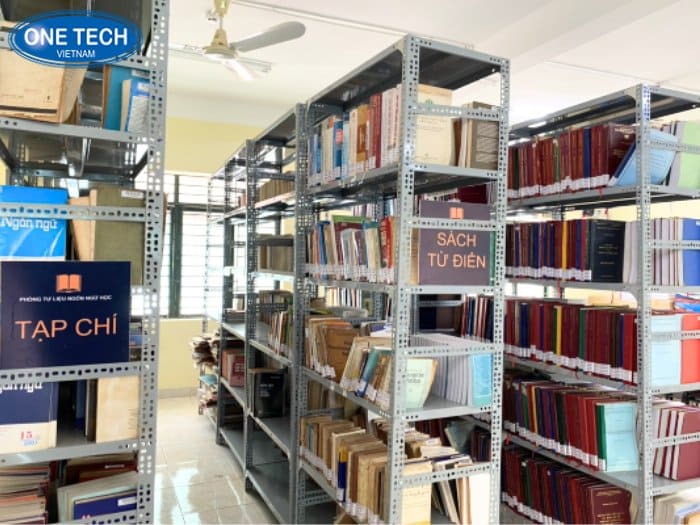 Kệ v lỗ để sách thư viện 