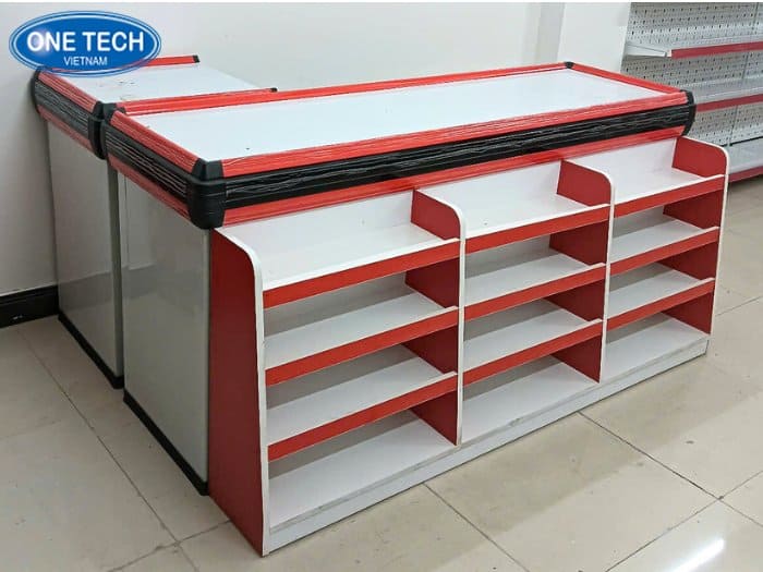 Bàn thu ngân màu đỏ sơn tĩnh điện
