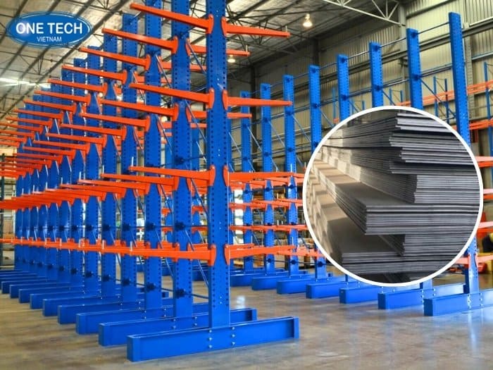 Mẫu kệ để tấm thép lưu trữ an toàn 