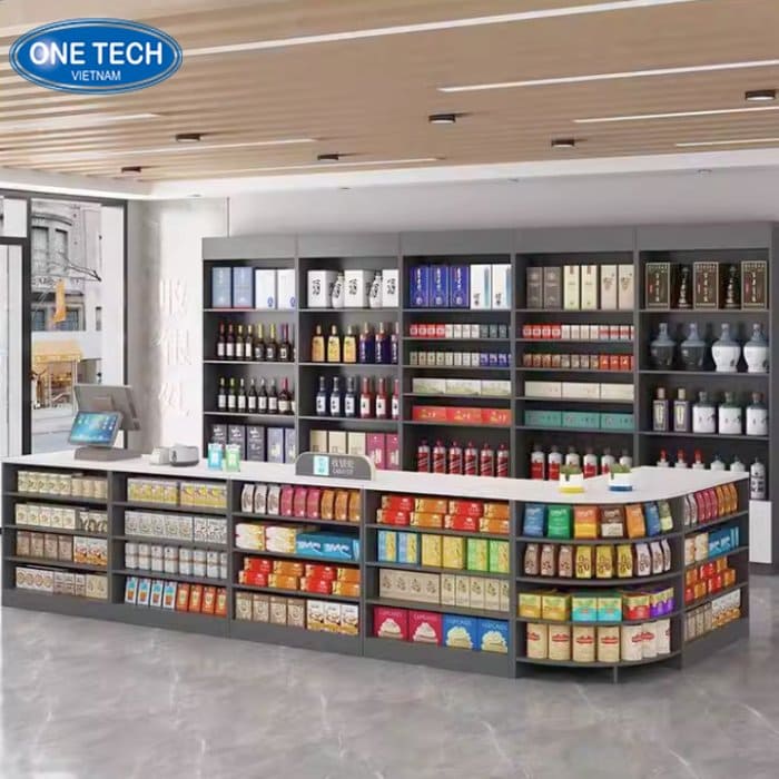Quầy tính tiền màu xám 06
