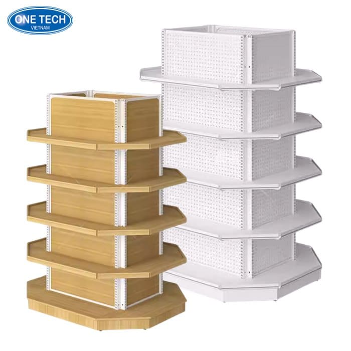 Đặc điểm thiết kế của kệ trưng bày thiết kế ốp cột trụ