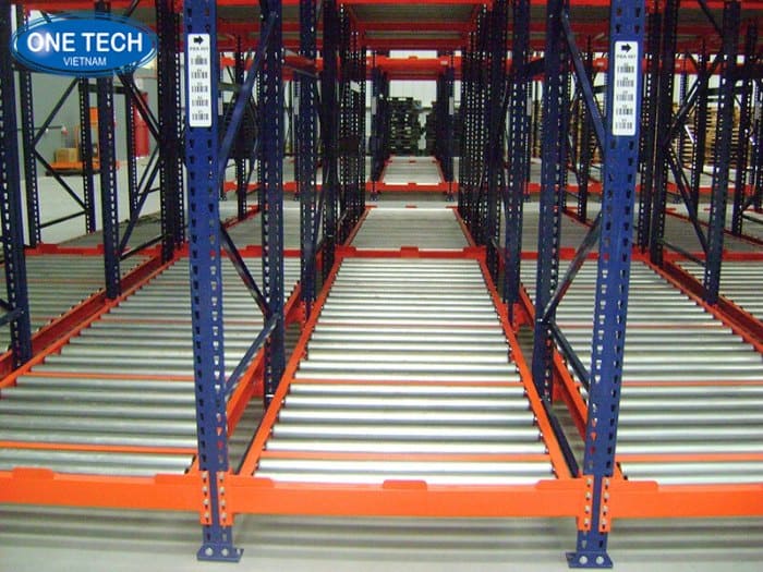 Kệ Con Lăn ứng dụng con lăn giúp hàng hóa tự di chuyển