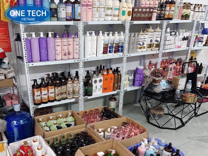 Kệ sắt V lỗ cho tiệm tạp hóa