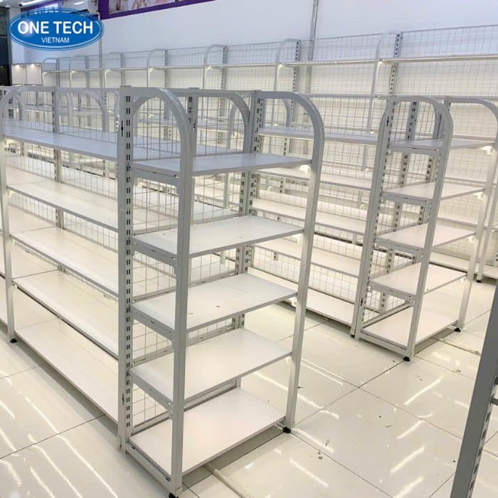 Kệ siêu thị mini khung sắt hộp