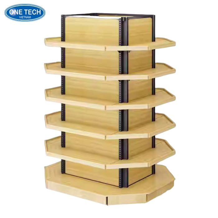 Kệ trưng bày ốp cột bằng gỗ