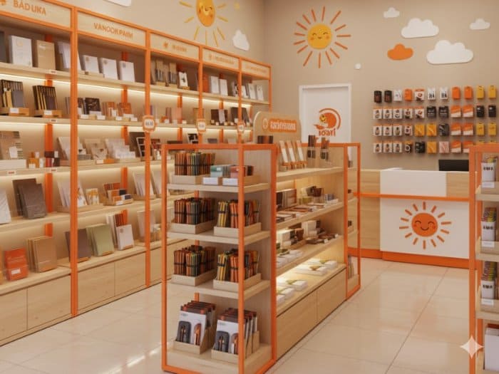 Mẹo tối ưu diện tích khi thiết kế cửa hàng văn phòng phẩm nhỏ