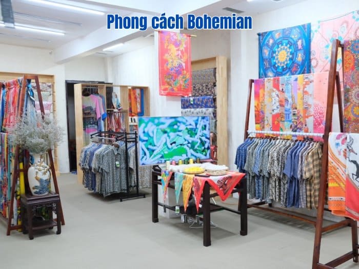 Phong cách Bohemian thiết kế cửa hàng quần áo