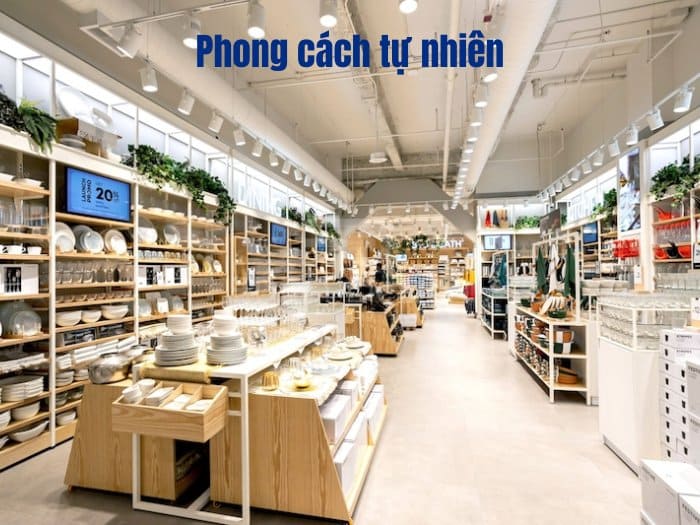 Phong cách thiết kế cửa hàng nội thất tự nhiên