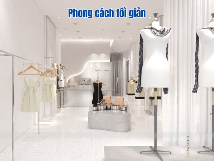 Phong cách tối giản cho shop thời trang