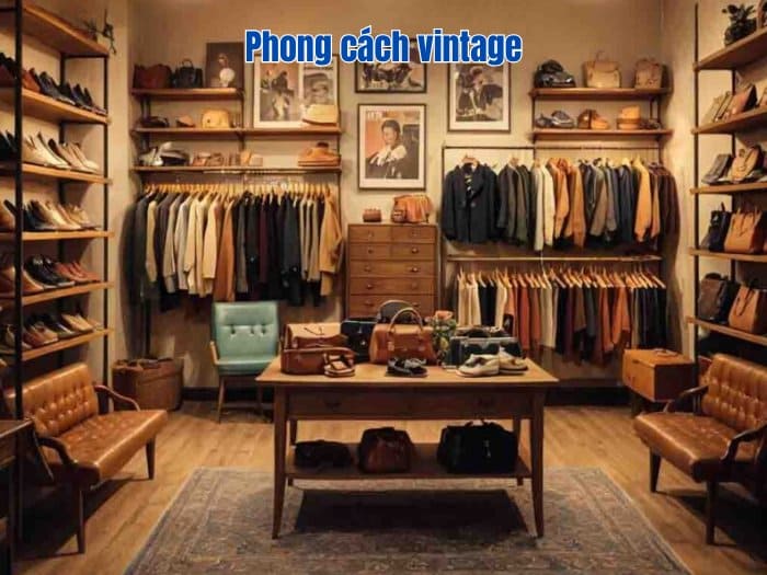 Phong cách vintage cửa hàng kinh doanh quần áo
