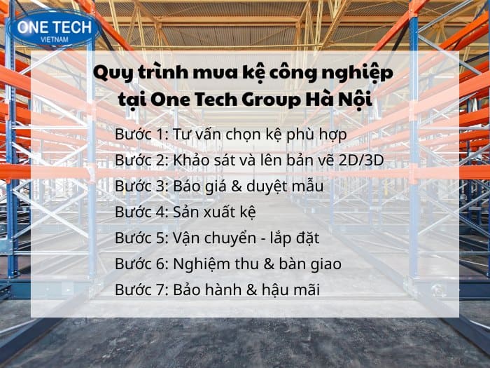 Quy trình mua kệ kho công nghiệp của One Tech Group