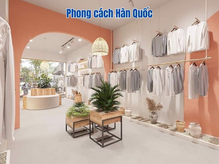 Thiết kế cửa hàng quần áo theo phong cách Hàn Quốc