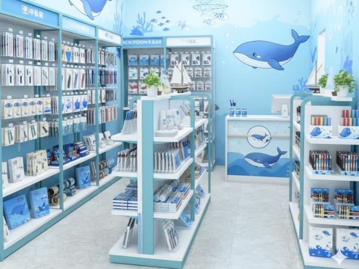 Mẫu thiết kế cửa hàng văn phòng phẩm 