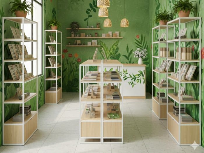 Mẫu thiết kế cửa hàng văn phòng phẩm 01