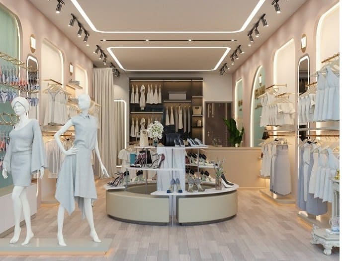 Mẫu thiết kế cửa hàng thời trang đẹp, phong cách