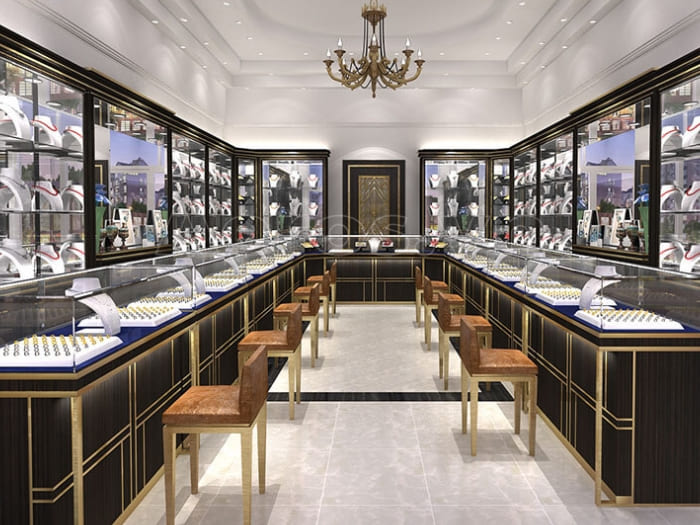 Mẫu thiết kế cửa hàng kinh doanh trang sức 03