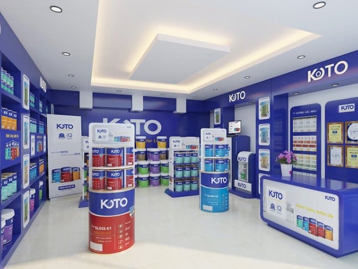 Thiết kế cửa hàng bán sơn đẹp mắt