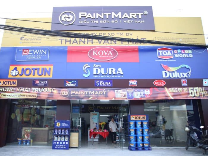 Thiết kế showroom sơn nhiều thương hiệu