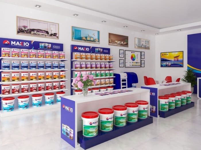 Mẫu thiết kế cửa hàng bán sơn 02