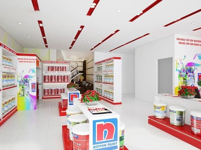 Mẫu thiết kế cửa hàng bán sơn 04