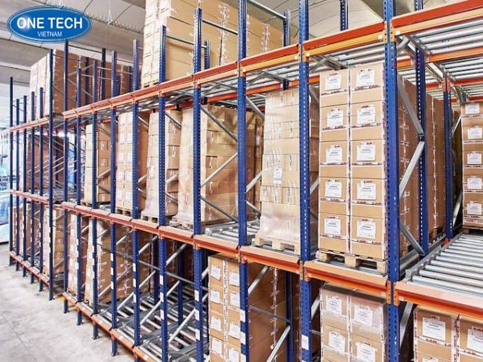 Kệ Con Lăn 3 tầng thiết kế theo nguyên lý trọng lực