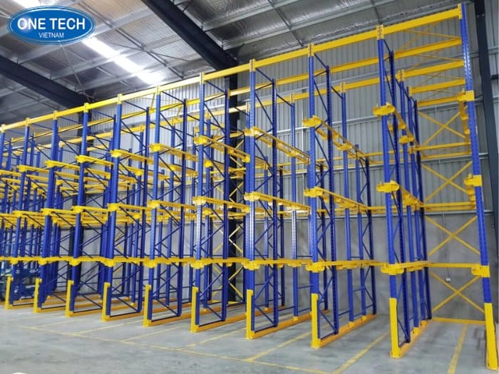 Kệ Drive In 3 tầng ứng dụng cho kho lạnh