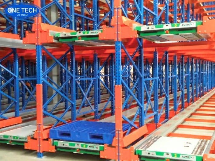 Kệ Radio Shuttle ứng dụng Robot tự động chạy trên 2 tầng kệ